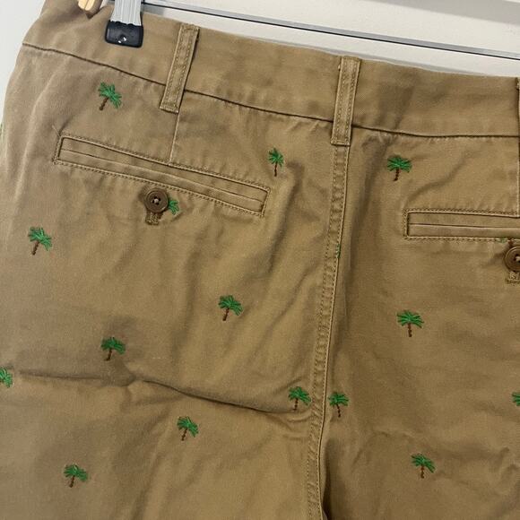 J. Crew Brown Palm Tree Embroidered Chino Shorts Size 12 - Picture 4 of 4